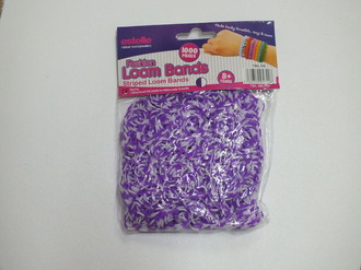 Резиночки двухцветные Фиолетовый-Белый! 1000 шт.